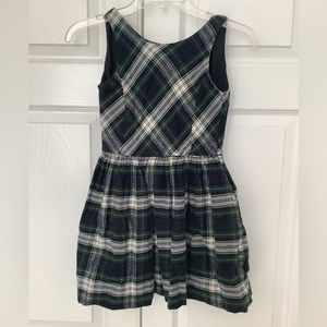 Like New Polo Ralph Lauren Green Plaid Andover Multi Sleeveless Dress Jumper 6x